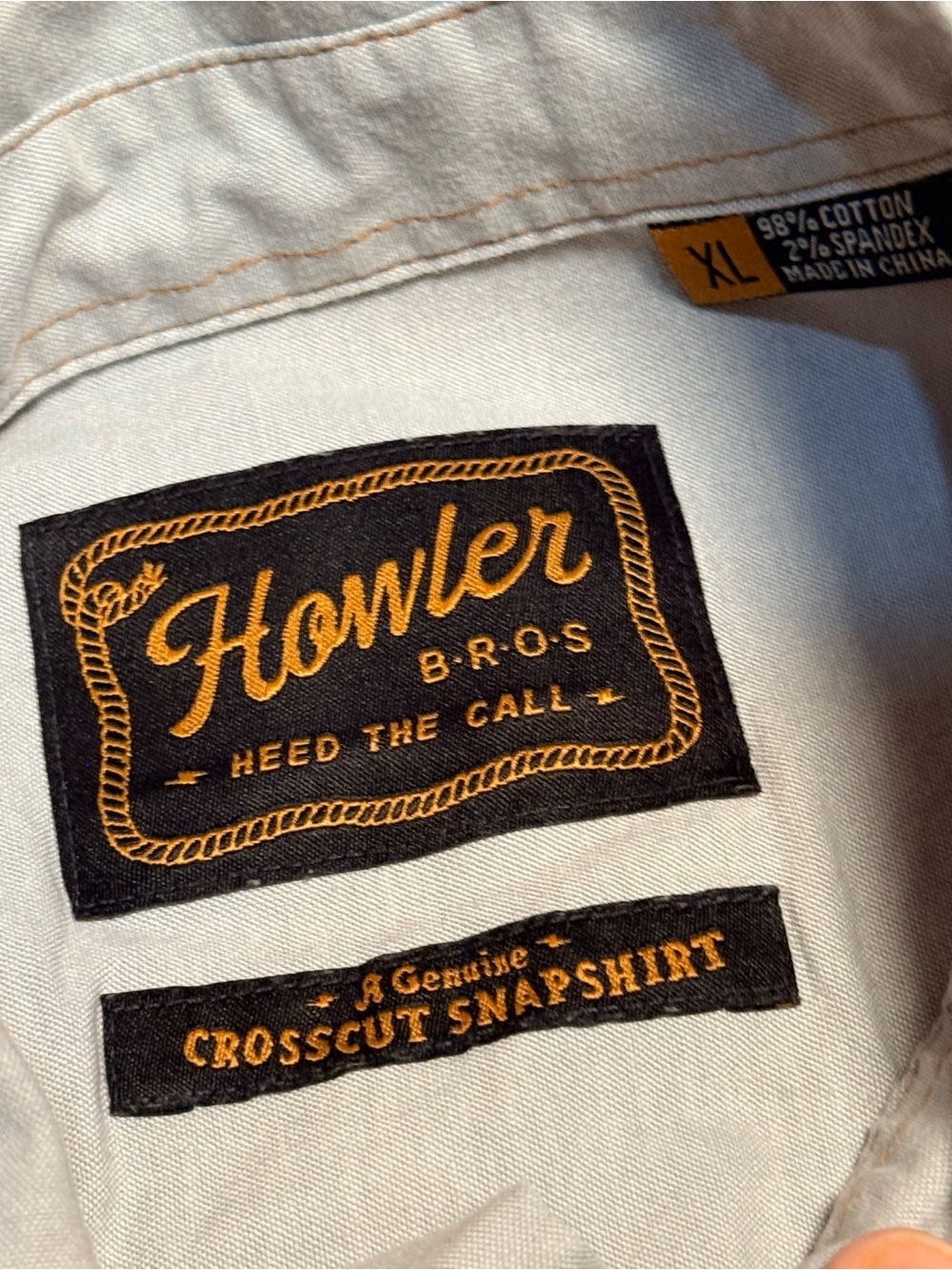 Howler Brothers - Diamantés Gaucho / Crosscut Western Embroidered Snapshirt - XL - Picture 6 of 6